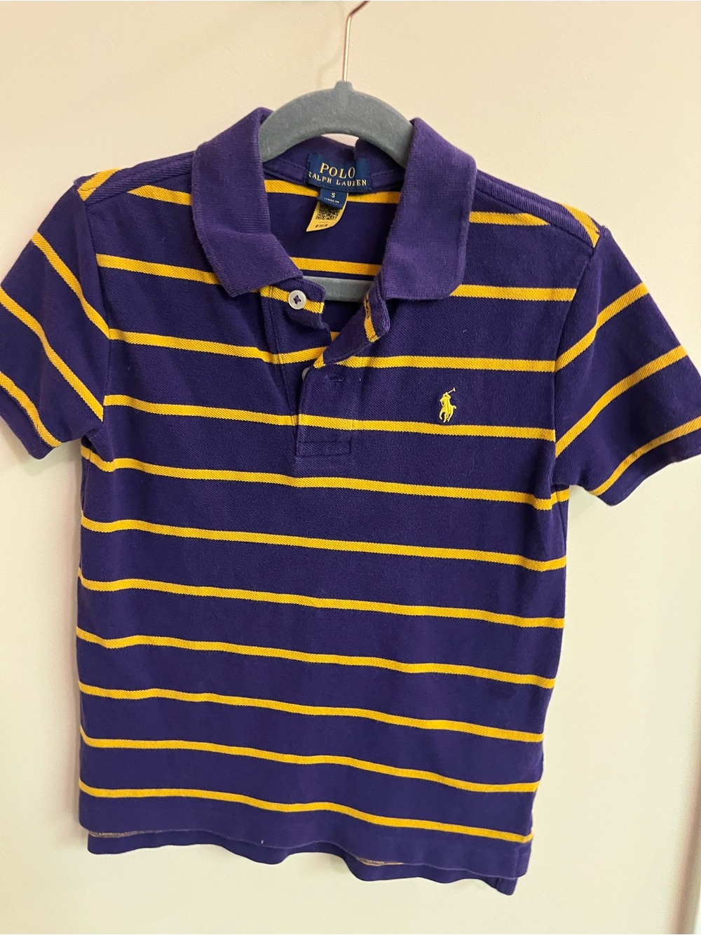 Polo by Ralph Lauren Purple with Yellow Stripes Kids Polo